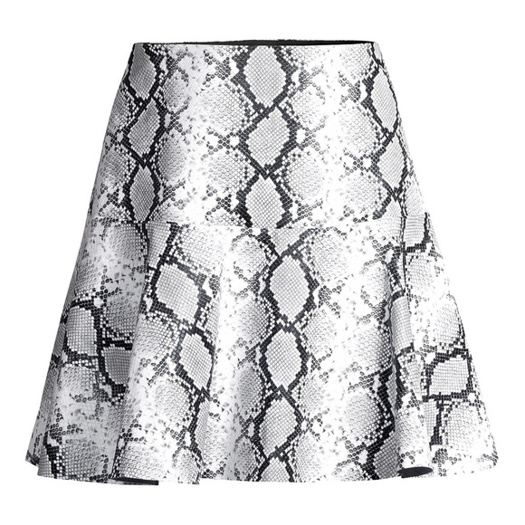 scoop Dresses & Skirts - Scoop A Line Vegan Leather PU Skirt Snake Print Black White XL